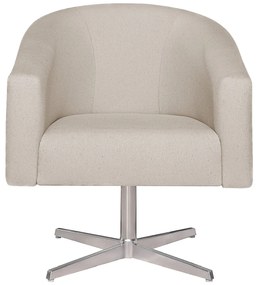 Poltrona Luiza Base Giratória de Metal Linho Bege - ADJ Decor