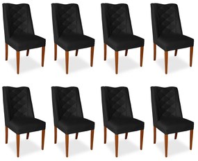 Kit 8 Cadeiras de Jantar Micheli Suede Preto