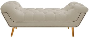 Calçadeira Estofada Veneza 195 cm King Size Suede Bege - ADJ Decor