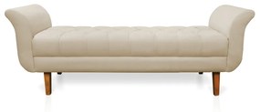 Recamier Olinda Suede 160 cm Pés Chanfrado Castanhos - D'Rossi - Bege