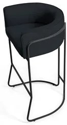 Kit 4 Banquetas Decorativas Base Aço Preto Betina Veludo C-300 Black -