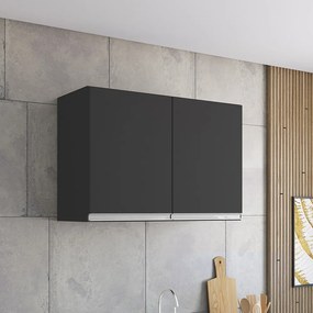 Armário Cozinha Aéreo 81cm com 2 Portas Leticia A01 - D'Rossi - Preto
