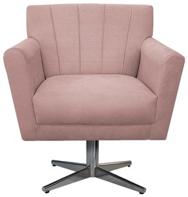Poltrona Laura Base Giratória de Metal Suede Rosê - ADJ Decor