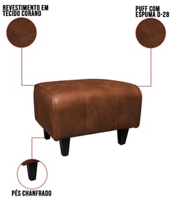 Poltrona do Papai com Puff USB e Porta Copos Ravella PU R04 - D'Rossi
 - Ocre