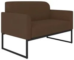 Poltrona Namoradeira 2 Lugares Base Industrial Preta Maressa S06 Suede