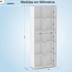 Estante Livreiro 10 Nichos Caracol Castanho - Politorno