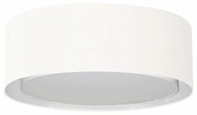 Plafon Duplo Cilíndrico Md-3037 Cúpula em Tecido 60x25cm Branco - Bivolt