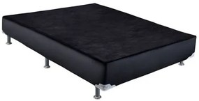 Base de Cama Box Courino Preto Viuva 128 cm (LARG) Baixa - 42847 Sun House