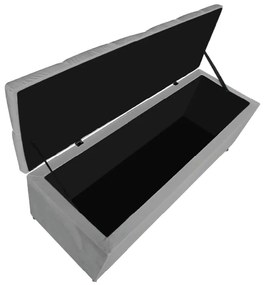 Calçadeira Estofada Liverpool 160 cm Queen Size Suede Cinza - ADJ Decor