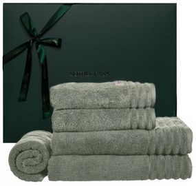 Kit Toalhas de Banho 05 Pçs Trussardi 100% Algodão Imperiale c/ Caixa de Presente Natal - Pistacchio  Pistacchio