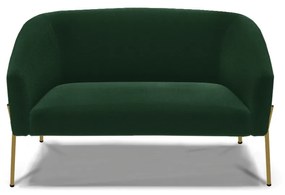 Sofá 2 Lugares Namoradeira Pé de Ferro Dourado Stella Bouclê D03 - D'Rossi - Verde