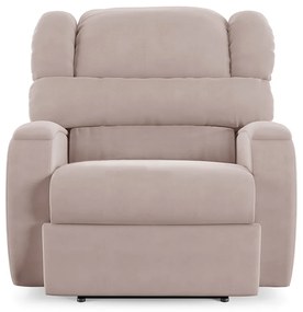 Poltrona do Papai Sala de Cinema Reclinável Kylie Elétrica Botão com Led Massagem USB Veludo Rosê G23