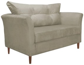 Namoradeira Ibis Decorativa 2 Lugares 1,35 m Recepção Quarto Sala Suede Nude