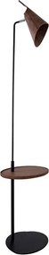 Luminaria De Piso Balance Madeira Nogueira