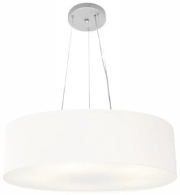 Lustre Pendente Cilíndrico Md-4029 Cúpula em Tecido 60x15cm Branco - Bivolt
