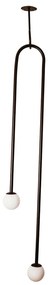 Plafon De Sobrepor Pêndulo C/ 2 Globos 26X28X105Cm 2L G9 / Metal E Glo... (BT - Branco Texturizado, FOSCO)