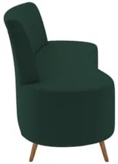 Sofá 2 Lugares para Sala Living 135cm Pés Palito Tamar Z08 Veludo Verd