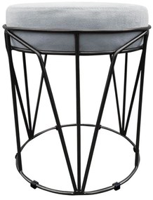 Puff Multiuso com Mesa Babu 2 em 1 Suede Cinza Base Preto - D'Rossi