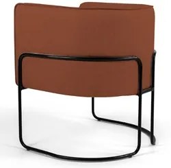 Poltrona Decorativa Base Aço Betina B-355 Linho Laranja - Domi