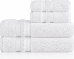 Kit 4 Pçs Toalhas Karsten 100% Algodão Unika - Branco Branco