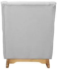 Poltrona Amamentação Base Madeira Balanço Vick Linho Cinza F03 - Mpoze