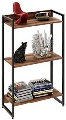 Estante Livreiro Dynamica Industrial 60cm 3 Prateleiras C08 Nogal - Mp