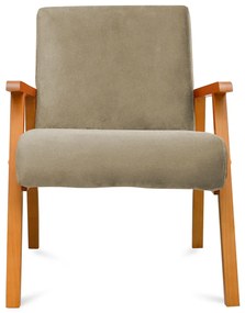 Poltrona Decorativa Alexa Braça de Madeira Linho Bege - Sheep Estofados