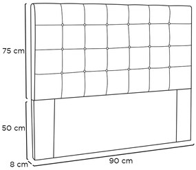 Cabeceira Estofada Polônia 90cm Solteiro Linho - ADJ Decor