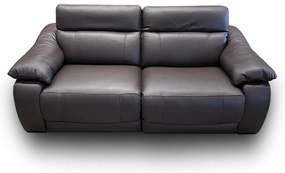 Sofá Elétrico Sala de Estar Reclinável Concepción U076 224cm Modulado Botão Elétrico Couro Marrom G49 - Idea Relax By Natuzzi Group