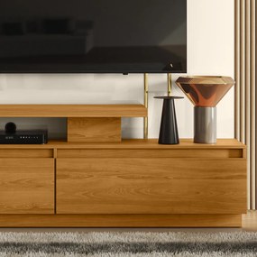 Estante de TV 75 Pol 183cm Sala de Estar Belora Cinamomo/Off White M20 - D'Rossi