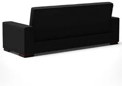 Sofá Cama para Sala de Estar Lisboa Linho Preto - Ibiza