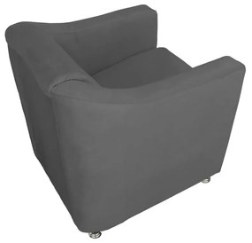 Poltrona Decorativa Cecilia Suede Cinza Grafite