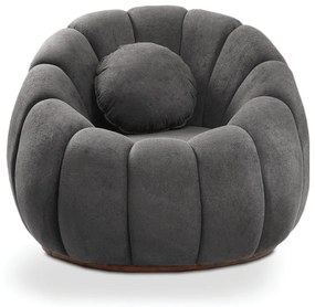 Poltrona Decorativa Orgânica Fixa Cloud Bouclê E03 - D'Rossi - Cinza escuro