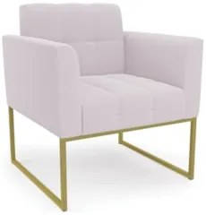 Poltrona Para Sala Base Industrial Dourado Ana Bouclé Rosê - Ibiza