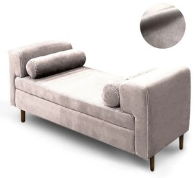 Recamier Casal Queen 160cm Turim Veludo Castor - Simbal - Bege