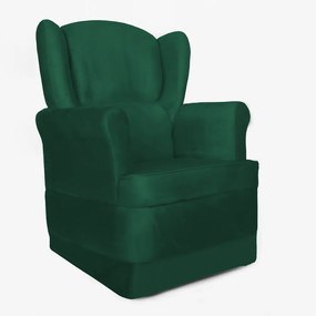 Poltrona Ana de Amamentação com Balanço Suede Verde Bandeira