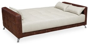 Sofá-Cama 2,00 m  3 Lugares Luxury - Linho Bege Compose Whisky