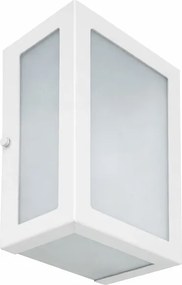 Arandela Retangular Aluminio Vidro Ip54 Verti - BRANCO