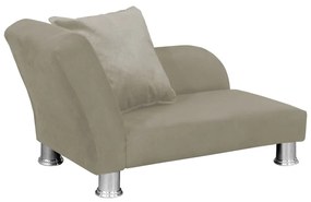 Divã Cama Pet Luxo para Cães E Gatos Elegante Confortável Suede Nude