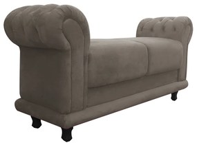 Recamier Barcelona Namoradeira Suede Marrom Rato - D'Rossi
