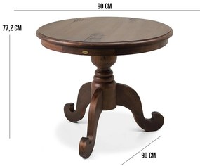 Mesa Redonda Para Sala de Jantar 2 Lugares Halsey 90 cm Canela G04 - Gran Belo