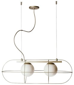 Pendente Submarine 24X71X24Cm Aramado Com 02 Globo Ø14Cm 2Xe27 G45 - U... (TT-M - Titâneo Metálico, Fosco (Branco))