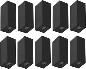 Kit 10 Arandelas LED Abs 5W 3000K Ip65 2 Fachos Fechados Flux
