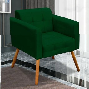 Conjunto 2 Poltronas e 1 Namoradeira Pés Palito Karen Suede Verde G19 - Gran Belo