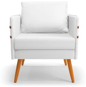 Kit 01 Namoradeira 02 Lugares e 02 Poltronas Mari Corino Branco Pés Palito Castanho - D'Rossi