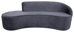 Sofá 3 Lugares Eros D07 Curvo 210cm Braço Direito Veludo Cinza - D'Rossi