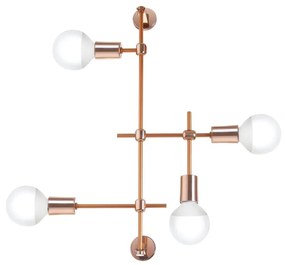 Arandela 04 Porta Soquete 40X20X44Cm 4 X E27 Metal |Old Artisan Ar-517... (PRETO)