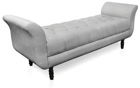 Recamier Olinda Suede 160 cm Pés Torneados Tabaco - D'Rossi - Cinza