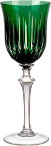 Taça de Cristal Mozart Basic Lapidado Artesanal p/ Água 460ml Verde Escuro - 66