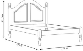 Cama de Casal Pés Torneados Queen Size Madeira Maciça Naipe Freijó G74 - Gran Belo
